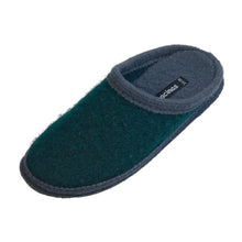 Lade das Bild in den Galerie-Viewer, Bacinas Filzhausschuhe Pantoffel dark green/grey
