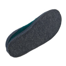 Lade das Bild in den Galerie-Viewer, Bacinas Filzhausschuhe Pantoffel dark green/grey