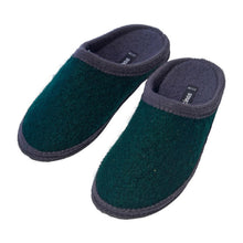 Lade das Bild in den Galerie-Viewer, Bacinas Filzhausschuhe Pantoffel dark green/grey