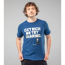 Lade das Bild in den Galerie-Viewer, THTC Hanf T-Shirt Get Rich blau