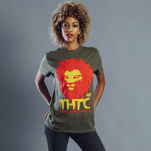 Lade das Bild in den Galerie-Viewer, THTC Hanf T-Shirt Chant Down Babylon grün
